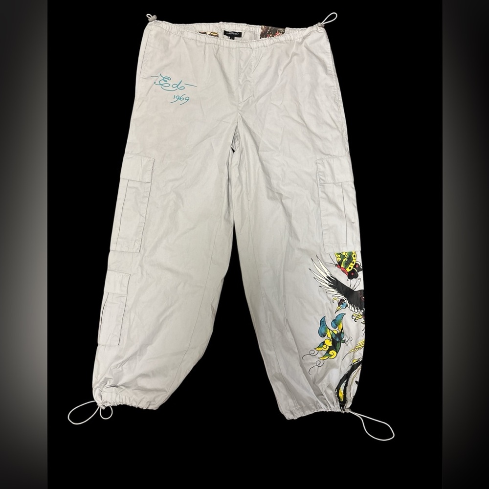 Ed Hardy 1969 Cargo Parachute Pants – Y2K Streetwear – Size L – NWT - Picture 2 of 10